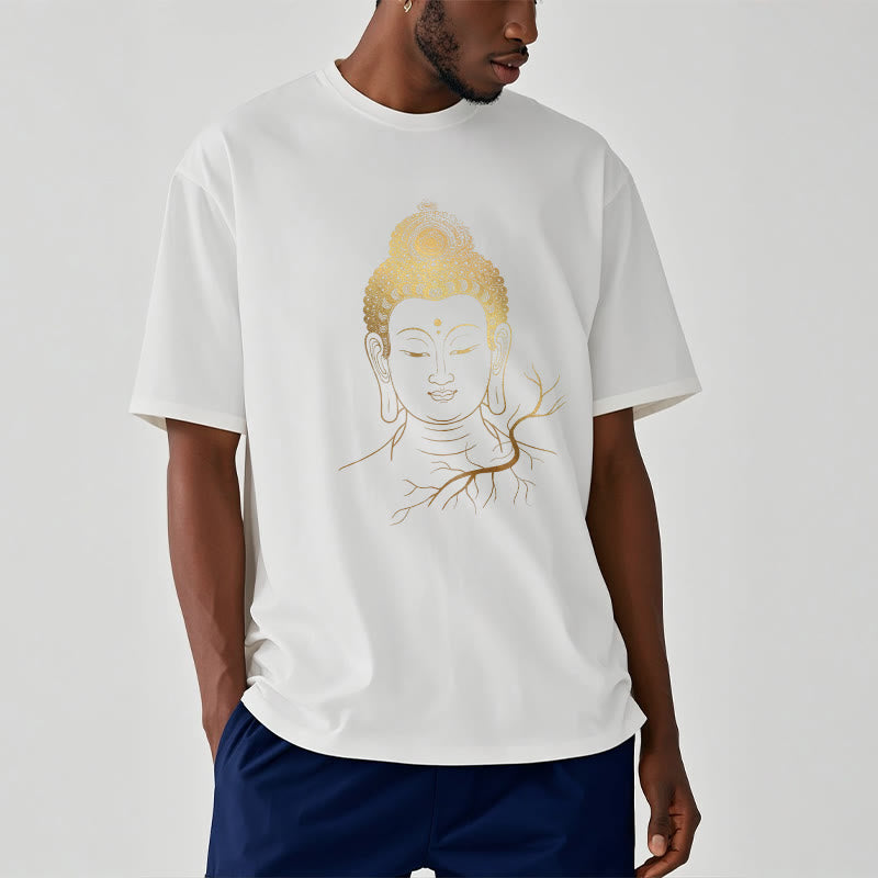 Buddha Stones黄金瞑想 仏陀の頭 Tシャツ - image 6