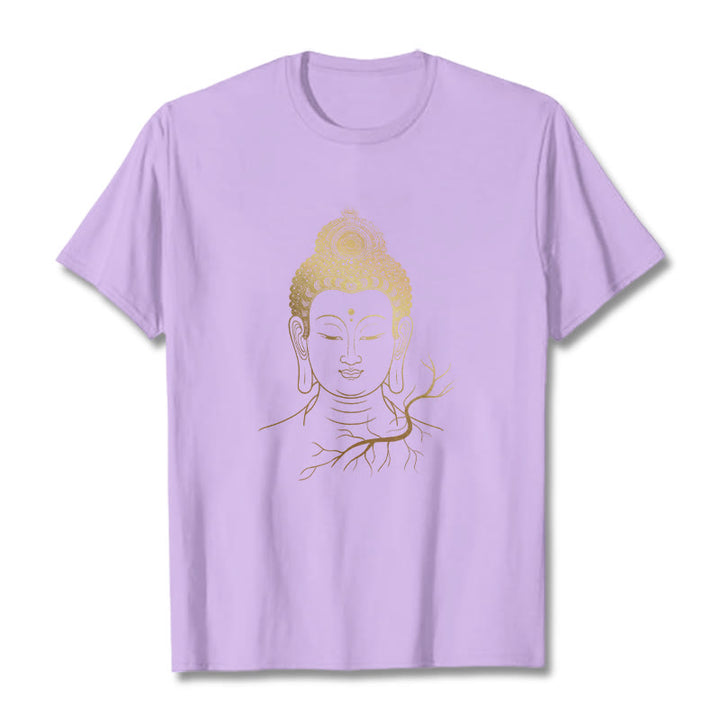 Buddha Stones黄金瞑想 仏陀の頭 Tシャツ - 梅 - 2XL - image 16