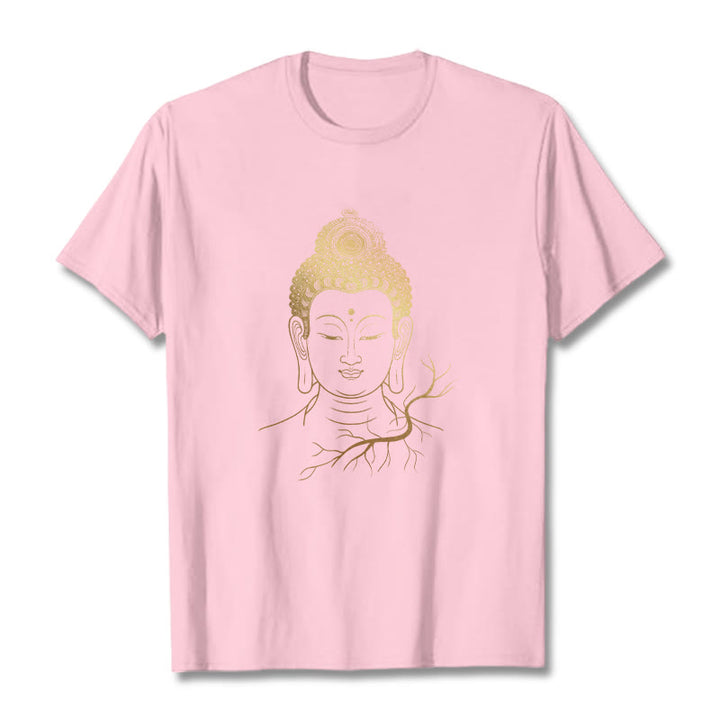 Buddha Stones黄金瞑想 仏陀の頭 Tシャツ - ライトピンク - 2XL - image 12
