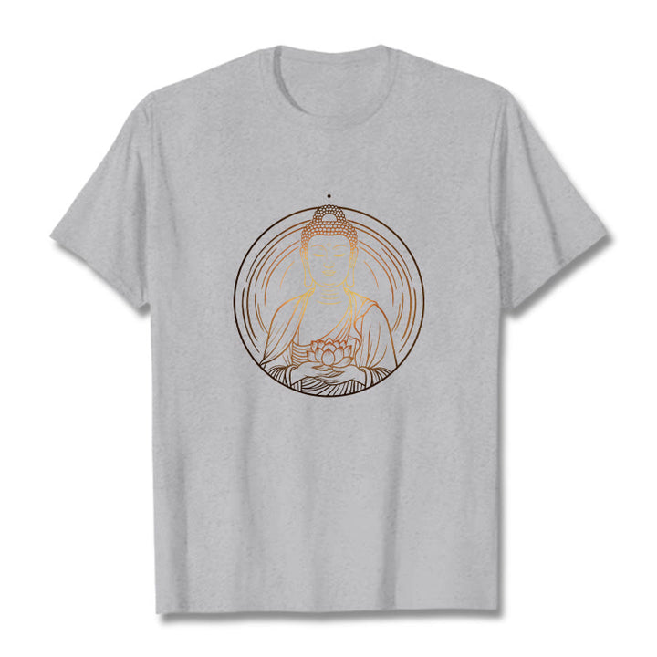 Buddha Stones蓮の花を持つ黄金の仏像 Tシャツ - ライトグレー - 2XL - image 19