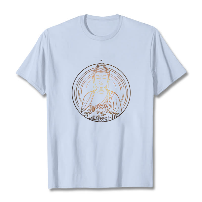 Buddha Stones蓮の花を持つ黄金の仏像 Tシャツ - ライトシアン - 2XL - image 18