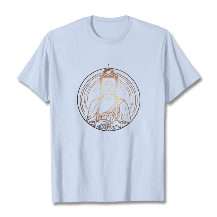 Buddha Stones蓮の花を持つ黄金の仏像 Tシャツ - ライトシアン - 2XL - image 18
