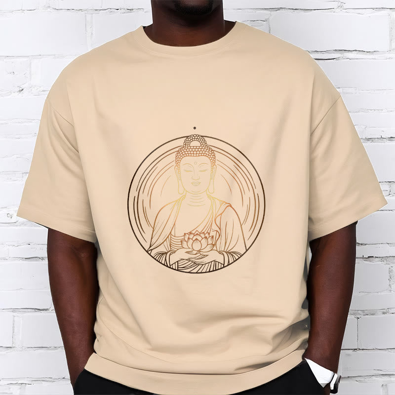 Buddha Stones蓮の花を持つ黄金の仏像 Tシャツ - image 9