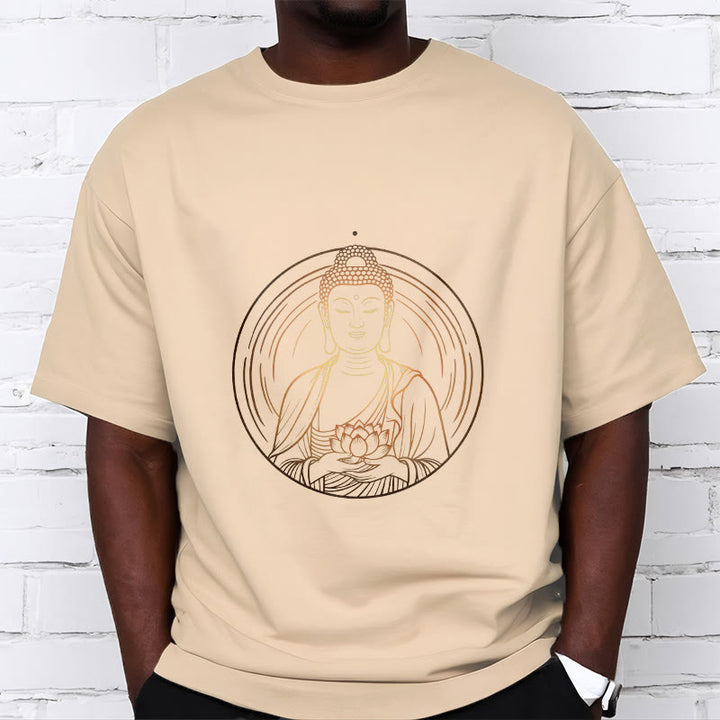 Buddha Stones蓮の花を持つ黄金の仏像 Tシャツ - image 9