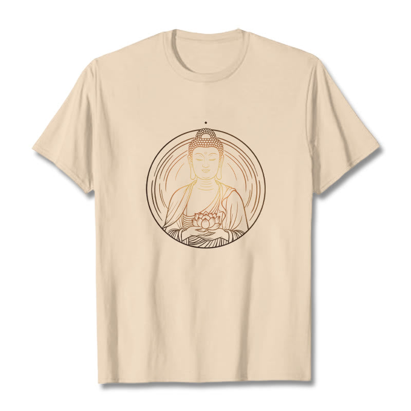 Buddha Stones蓮の花を持つ黄金の仏像 Tシャツ - ビスク - 2XL - image 9