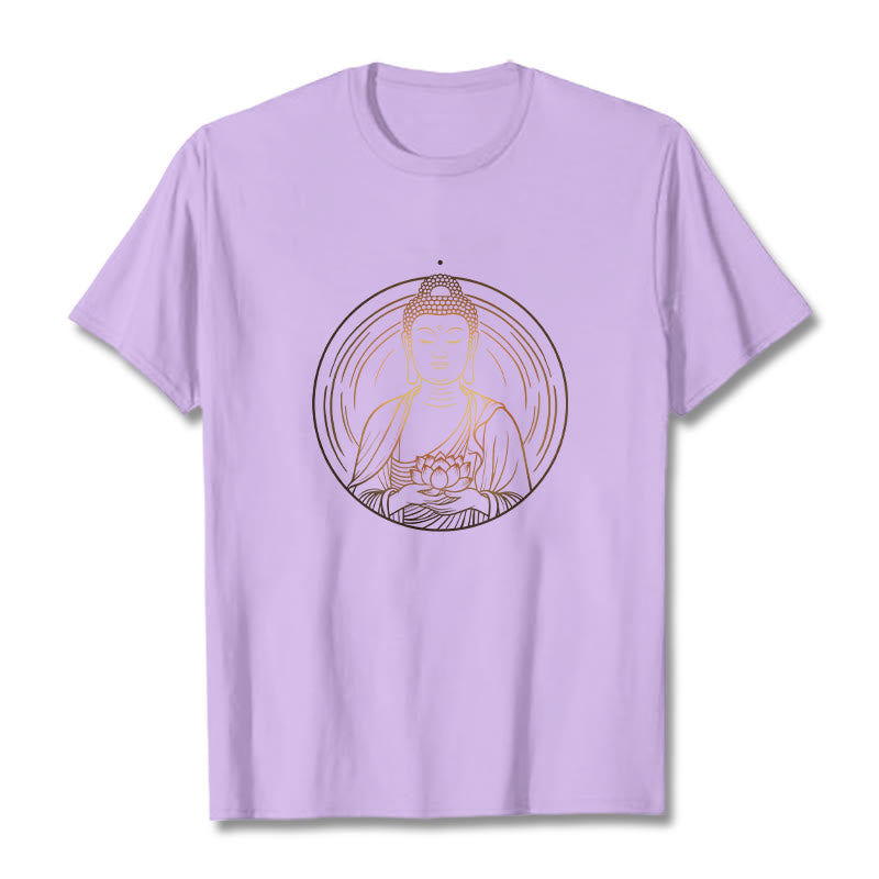 Buddha Stones蓮の花を持つ黄金の仏像 Tシャツ - 梅 - 2XL - image 17