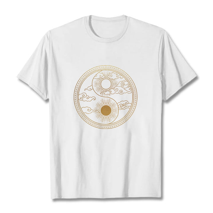 Buddha Stones陰陽 太陽 吉兆 雲 Tシャツ - 白 - 2XL - image 8