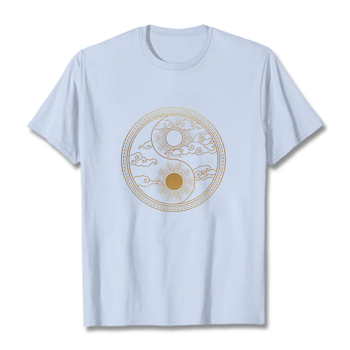 Buddha Stones陰陽 太陽 吉兆 雲 Tシャツ - ライトシアン - 2XL - image 11