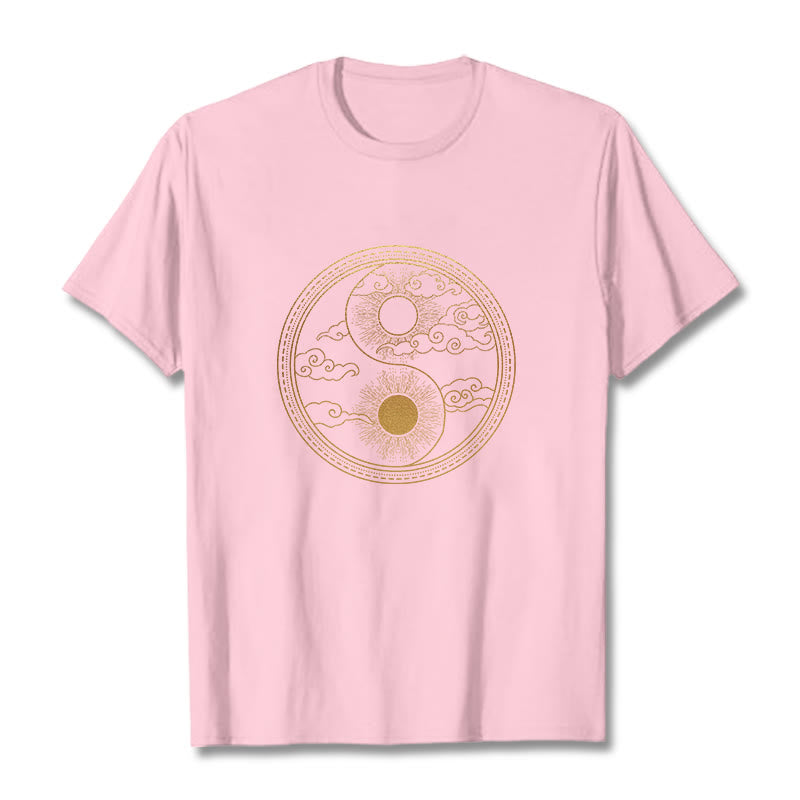 Buddha Stones陰陽 太陽 吉兆 雲 Tシャツ - ライトピンク - 2XL - image 16
