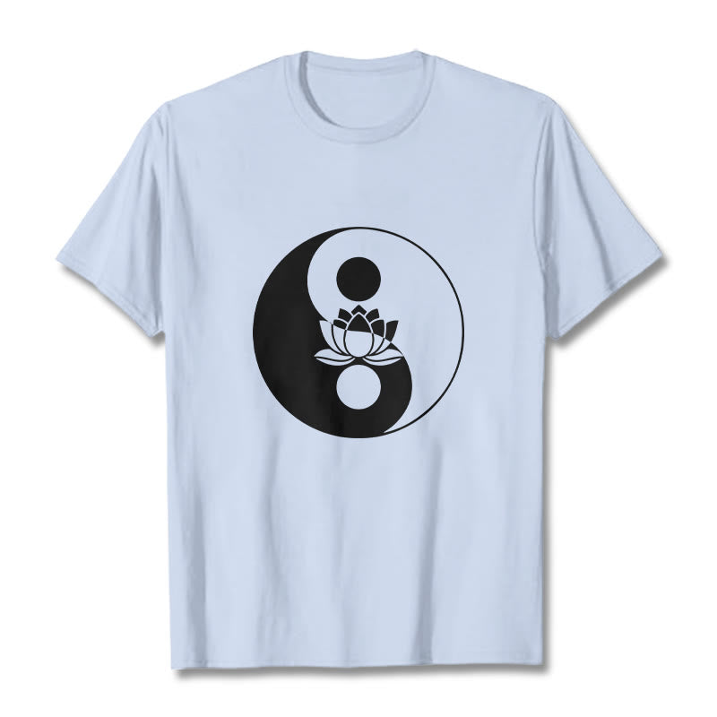 Buddha Stones陰陽蓮の花Tシャツ - ライトシアン - 2XL - image 18