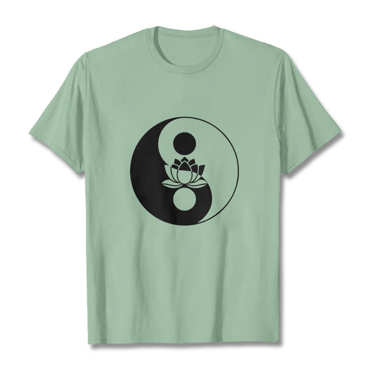 Buddha Stones陰陽蓮の花Tシャツ - ペールグリーン - 2XL - image 15