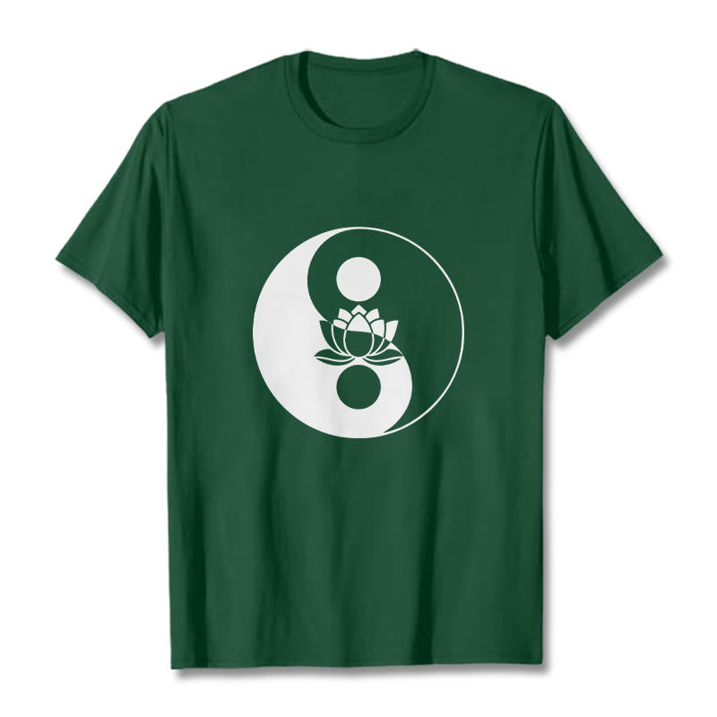 Buddha Stones陰陽蓮の花Tシャツ - フォレストグリーン - 2XL - image 10