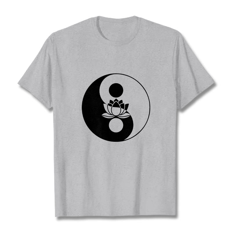 Buddha Stones陰陽蓮の花Tシャツ - ライトグレー - 2XL - image 19
