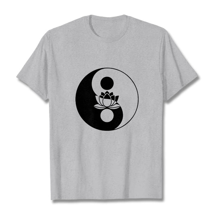 Buddha Stones陰陽蓮の花Tシャツ - ライトグレー - 2XL - image 19