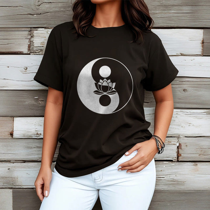Buddha Stones陰陽蓮の花Tシャツ - image 7