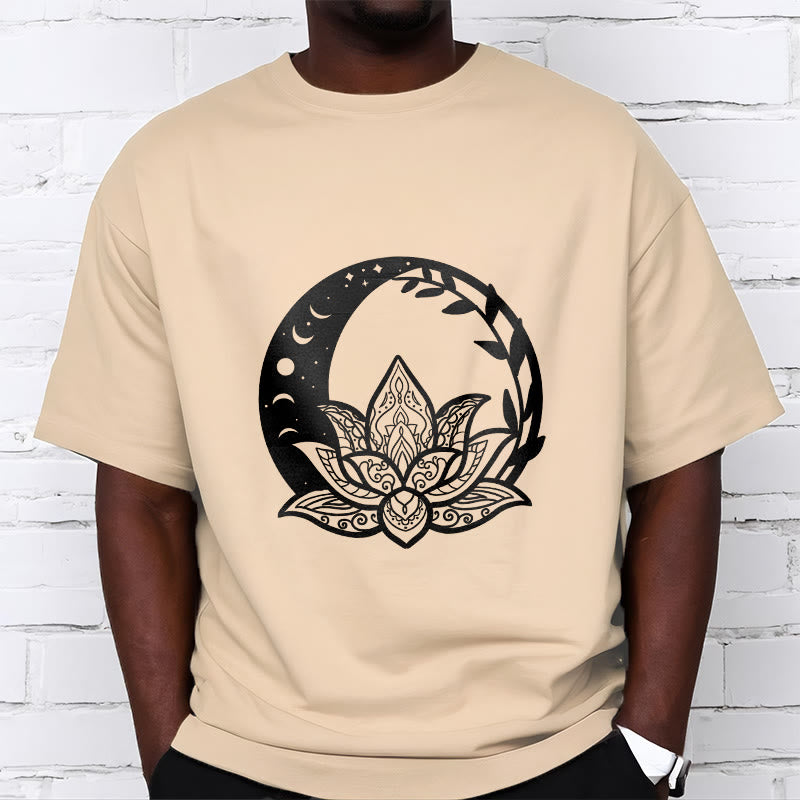 Buddha Stones、蓮の花、太陽、月、絡み合う蔓のTシャツ - image 9