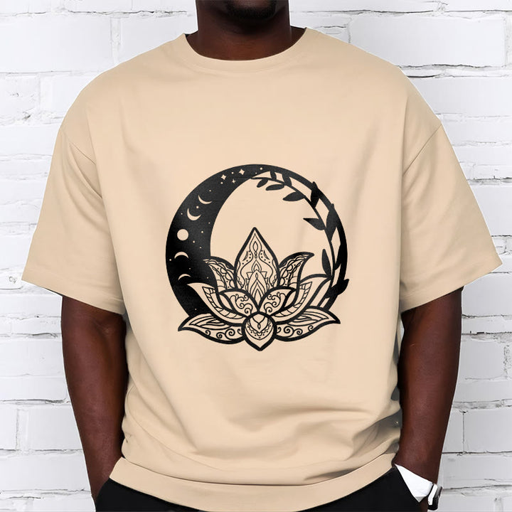 Buddha Stones、蓮の花、太陽、月、絡み合う蔓のTシャツ - image 9