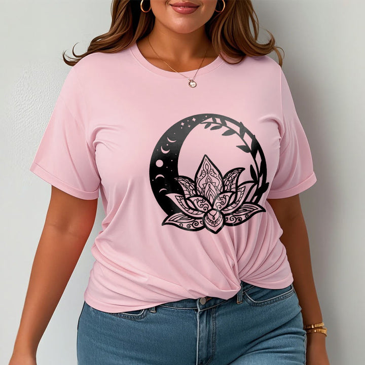 Buddha Stones、蓮の花、太陽、月、絡み合う蔓のTシャツ - image 13