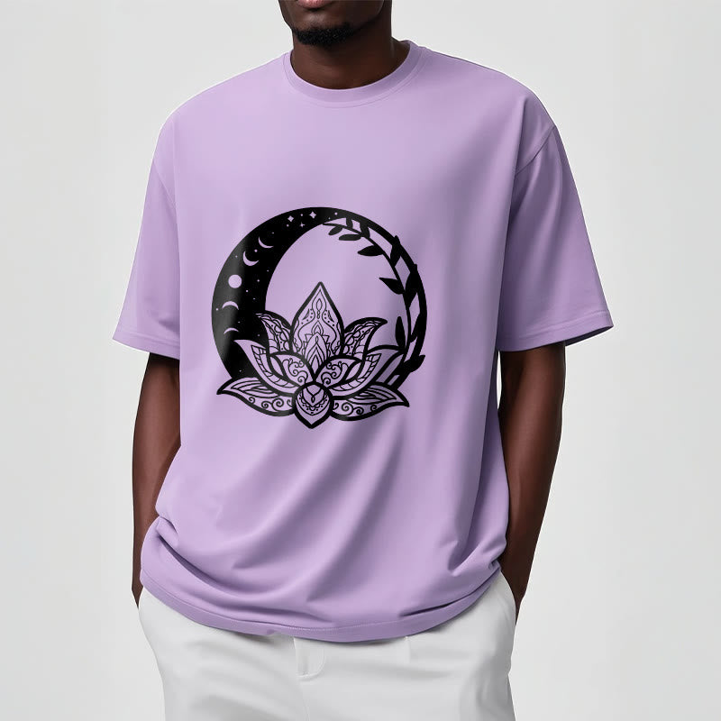 Buddha Stones、蓮の花、太陽、月、絡み合う蔓のTシャツ - image 17