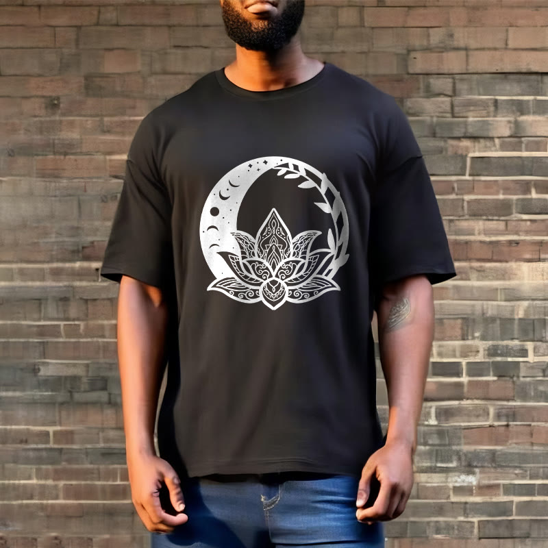 Buddha Stones、蓮の花、太陽、月、絡み合う蔓のTシャツ - image 6