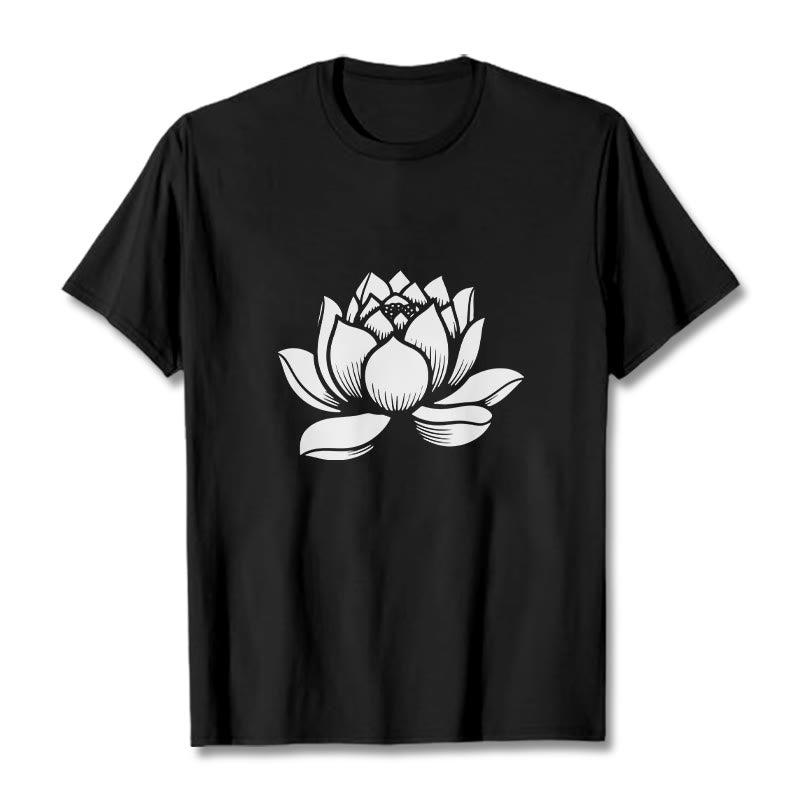 Buddha Stones蓮の花デザインTシャツ - 黒 - 2XL - image 4