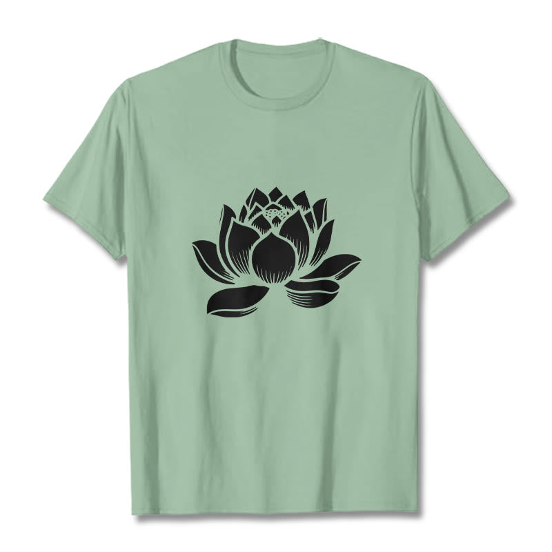 Buddha Stones蓮の花デザインTシャツ - 淡い緑色 - 2XL - image 14