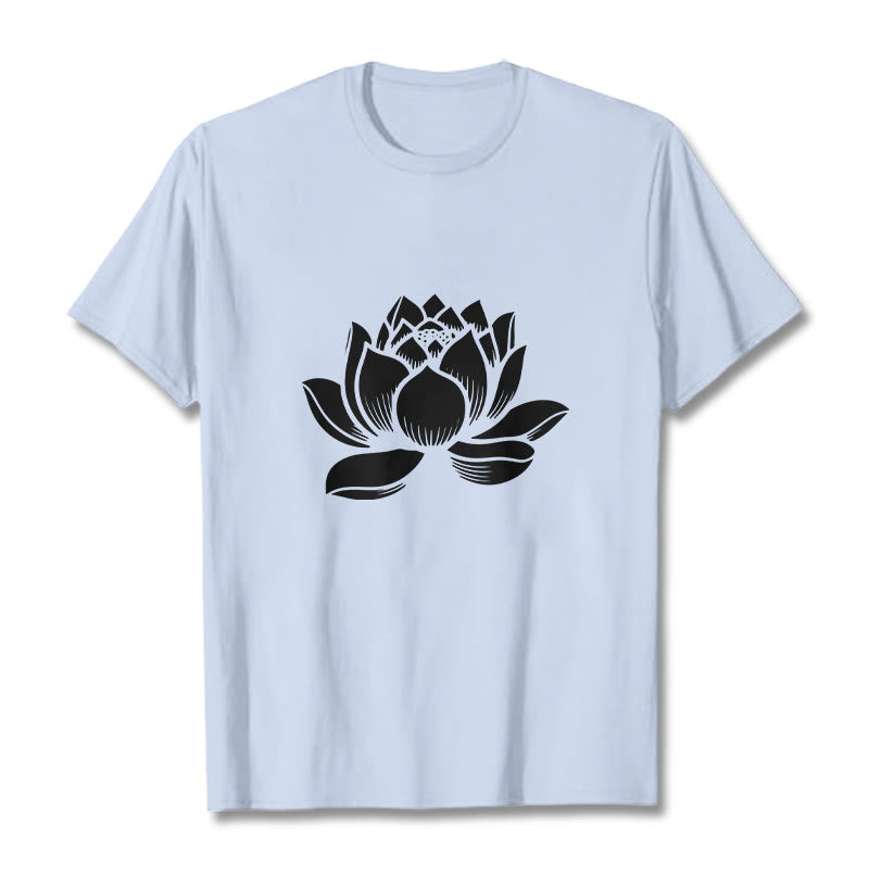 Buddha Stones蓮の花デザインTシャツ - ライトシアン - 2XL - image 19