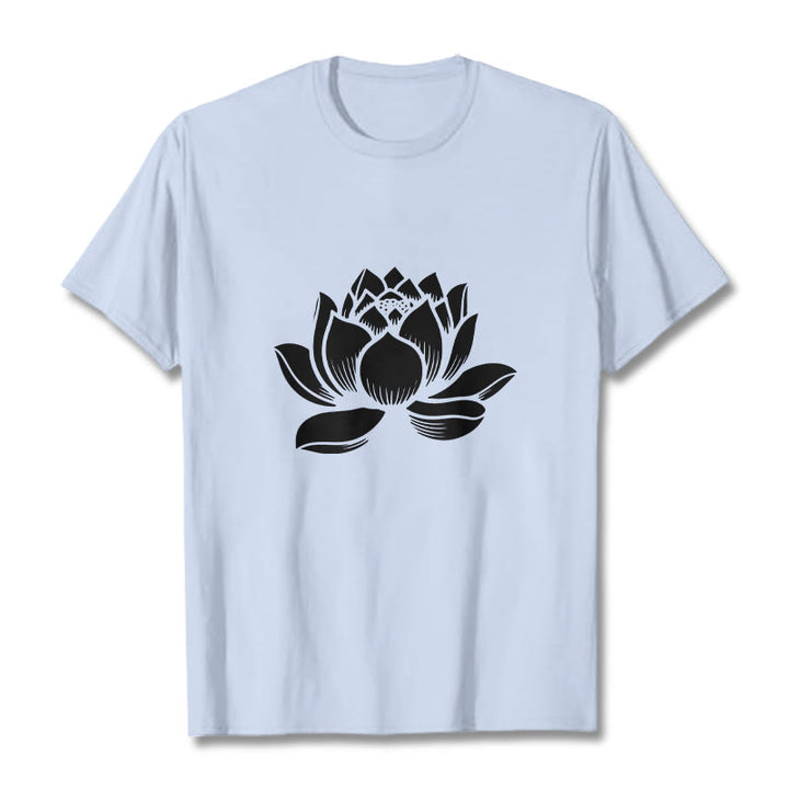 Buddha Stones蓮の花デザインTシャツ - ライトシアン - 2XL - image 19