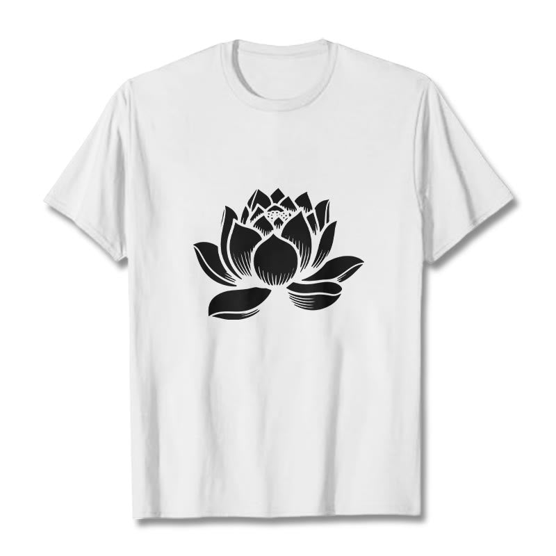 Buddha Stones蓮の花デザインTシャツ - 白 - 2XL - image 8