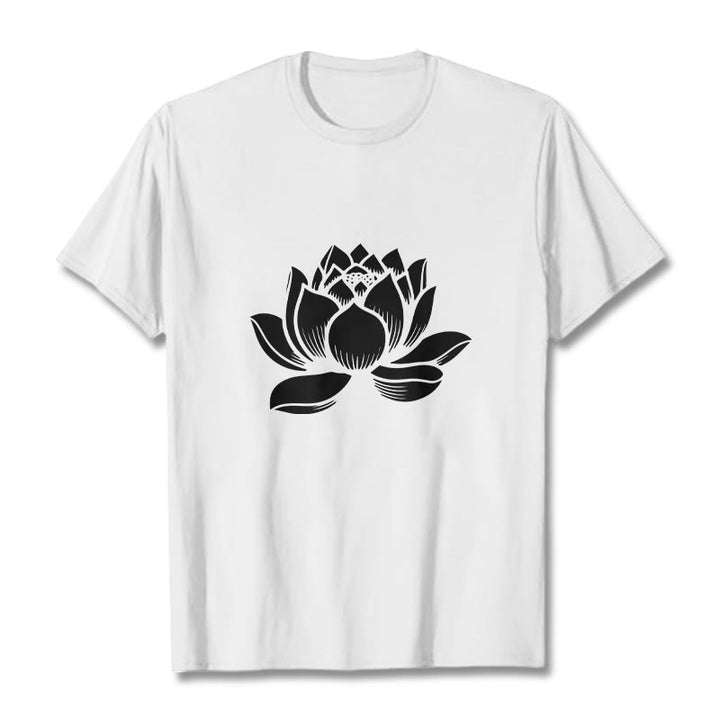 Buddha Stones蓮の花デザインTシャツ - 白 - 2XL - image 7