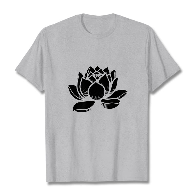 Buddha Stones蓮の花デザインTシャツ - ライトグレー - 2XL - image 19