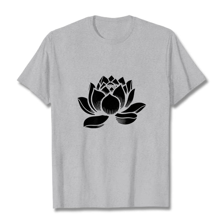Buddha Stones蓮の花デザインTシャツ - ライトグレー - 2XL - image 19