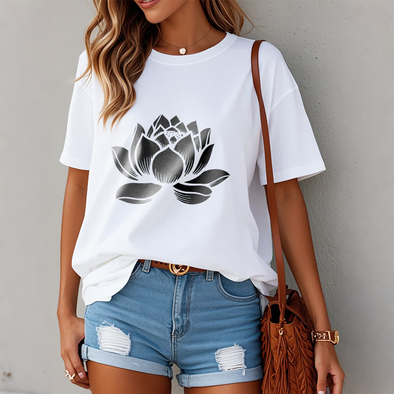 Buddha Stones蓮の花デザインTシャツ - image 10
