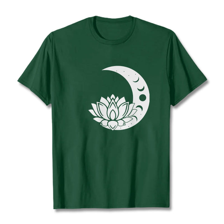 Buddha Stones三日月 蓮の花 太陽 Tシャツ - フォレストグリーン - 2XL - image 10