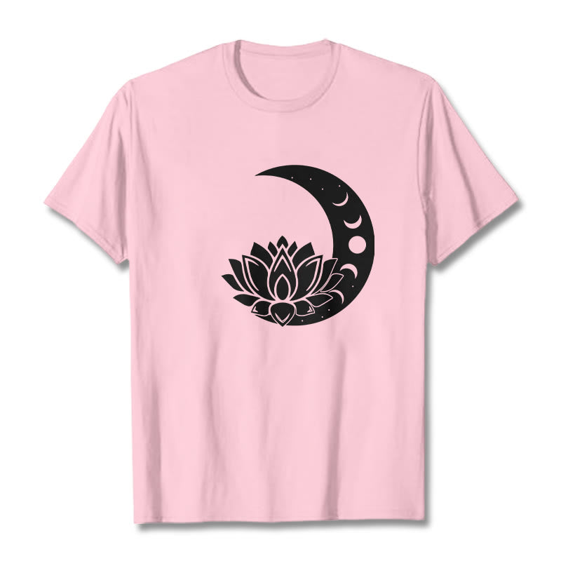 Buddha Stones三日月 蓮の花 太陽 Tシャツ - ライトピンク - 2XL - image 13