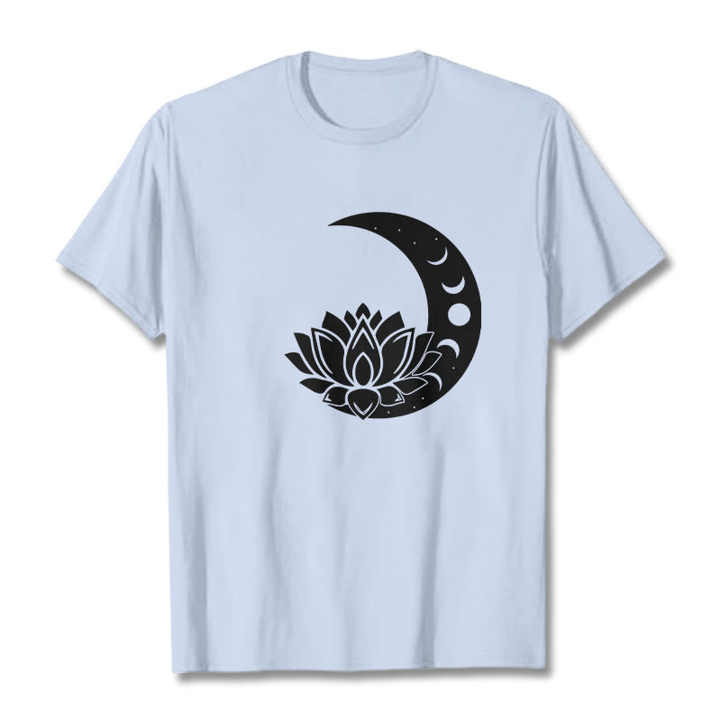 Buddha Stones三日月 蓮の花 太陽 Tシャツ - ライトシアン - 2XL - image 18