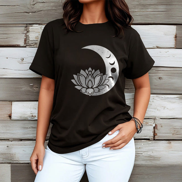 Buddha Stones三日月 蓮の花 太陽 Tシャツ - image 7