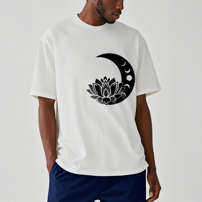 Buddha Stones三日月 蓮の花 太陽 Tシャツ - image 1