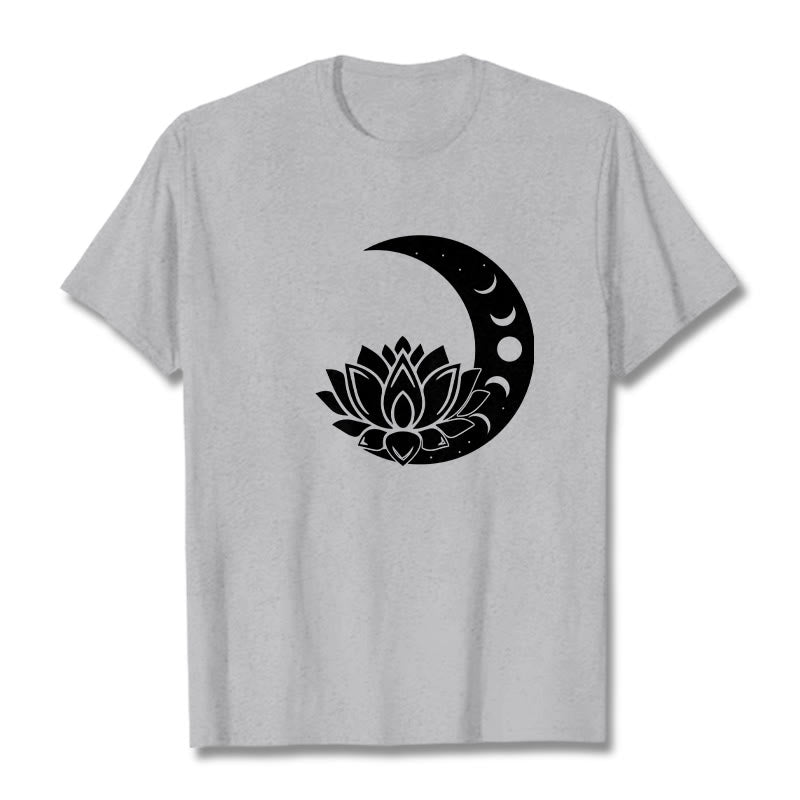Buddha Stones三日月 蓮の花 太陽 Tシャツ - ライトグレー - 2XL - image 19