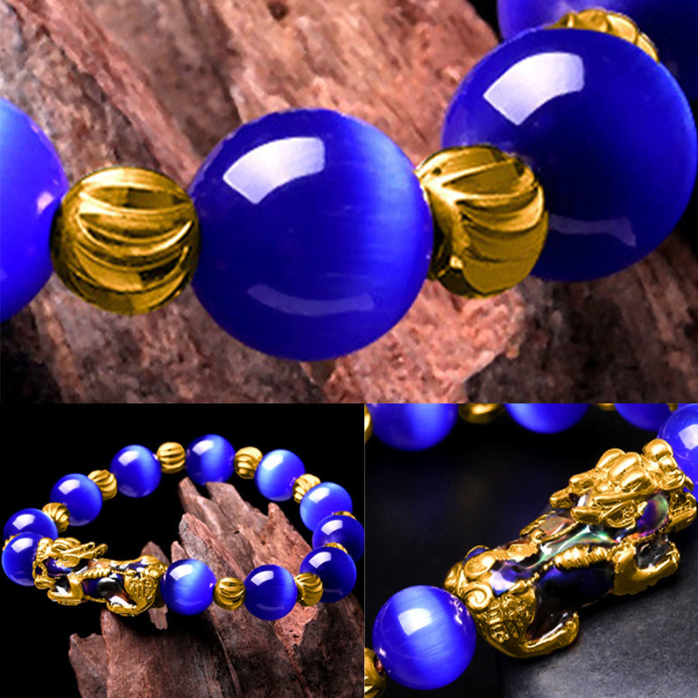 Buddha Stonesキャットアイカラーチェンジ貔貅サポートブレスレット
