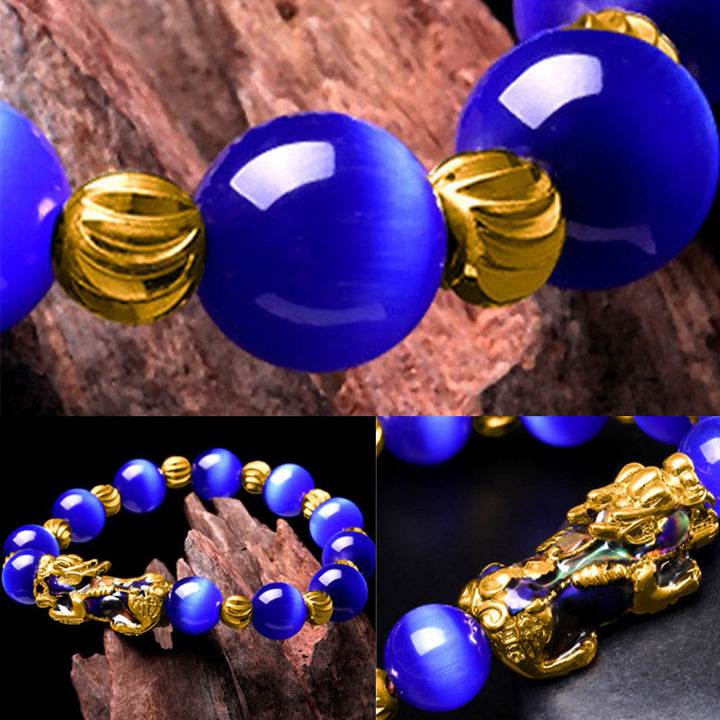 Buddha Stonesキャットアイカラーチェンジ貔貅サポートブレスレット