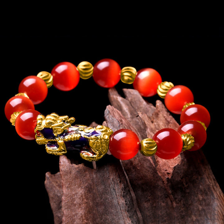 Buddha Stonesキャットアイカラーチェンジ貔貅サポートブレスレット