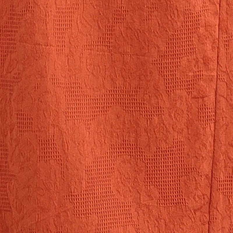 Buddha Stonesプレーン ジャカード ラペル コットン リネン 半袖 ミディドレス ポケット付き - image 19