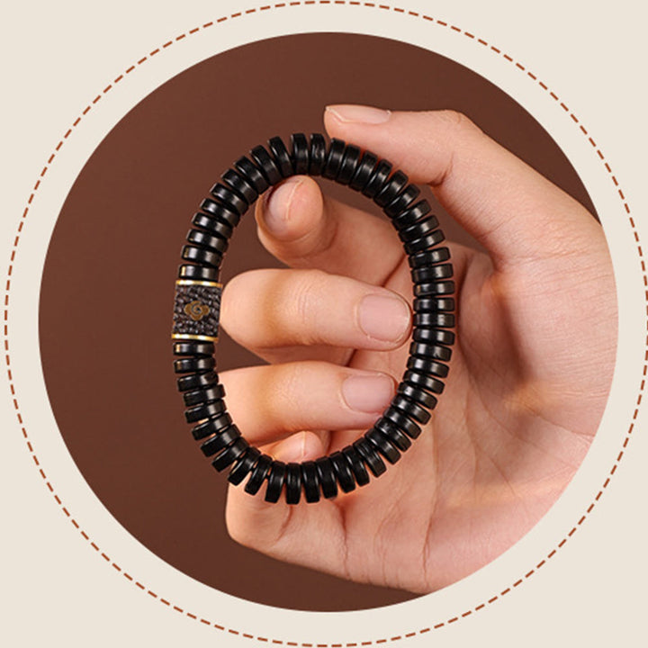 Buddha Stonesチベットココナッツシェル 吉兆雲 ポジティブブレスレット