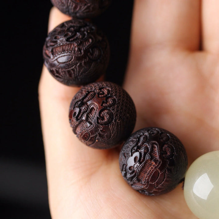 Buddha Stonesチベットローズウッド彫刻貔貅温もりブレスレット - image 7