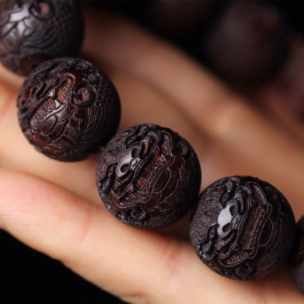 Buddha Stonesチベットローズウッド彫刻貔貅温もりブレスレット - image 4