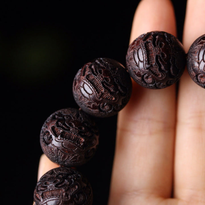 Buddha Stonesチベットローズウッド彫刻貔貅温もりブレスレット - image 3