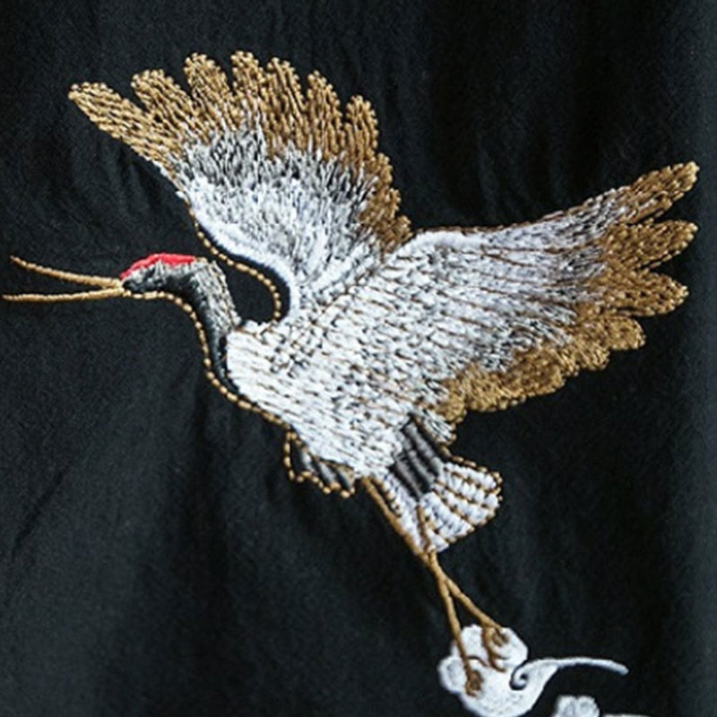 Buddha Stones刺繍入りオープンフロントジャケット コットンリネン メンズ 七分袖着物 - image 17