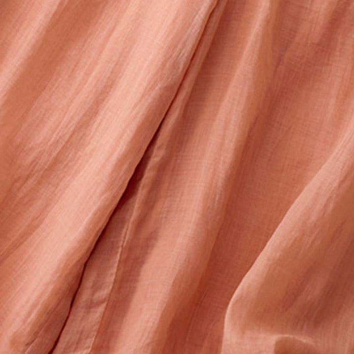 Buddha Stonesの幾何学模様刺繍入り伸縮性ウエストレディースコットンリネンワイドレッグパンツ（ポケット付き） - image 5