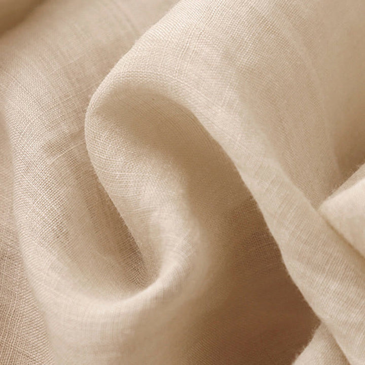 Buddha Stonesの幾何学模様刺繍入り伸縮性ウエストレディースコットンリネンワイドレッグパンツ（ポケット付き） - image 19